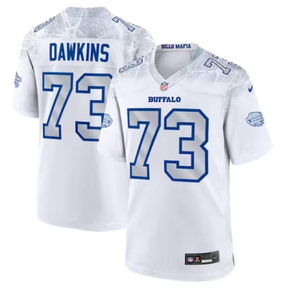 Dion Dawkins Buffalo Bills White 2025 #73 Stitching Football Jersey